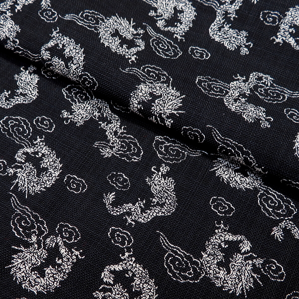 義若オリジナル激安セール柄股引き 雲龍小紋(黒)